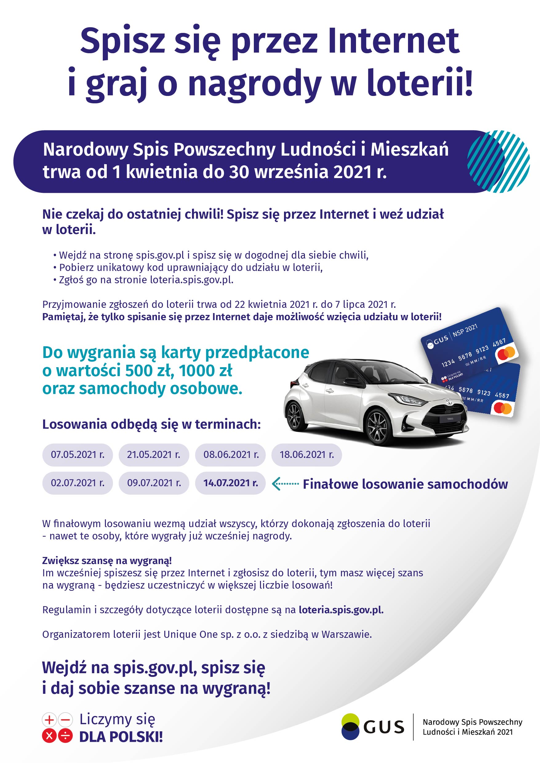 NSP2021 / Plakat / spisz się przez Internet - loteria